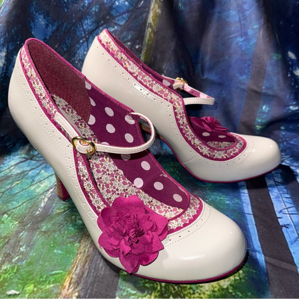 Ruby Shoo Cream and Pink Floral Heels - Picture 3 of 6